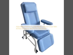 Adjustable Phlebotomy Chair Blood Collection Chair With Armrest & Locking Wheels For Clinics/Labs