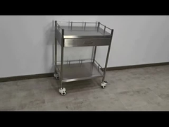 รถขนส่งสแตนเลสผ่าตัดที่มีตู้ล็อคได้ อุปกรณ์การแพทย์ จัดการสําหรับคลินิก