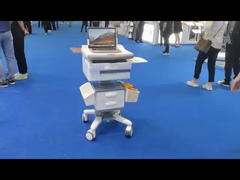 Height Adjustable Medical Computer Cart With Locking Drawers Mobile Laptop Workstation