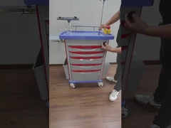 Kereta darurat rumah sakit dengan E-Lock yang aman, Tray Defib, Papan CPR & Ruang yang cukup