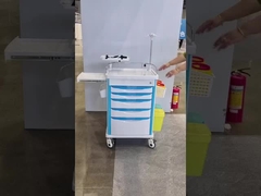 ABS Peralatan Trolley Medis Darurat 5 Laci Dengan Defibrillator Rak CPR Board