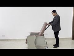 Kursi medis berbaring manual untuk lansia dengan meja tray tugas berat, seluruh tubuh berbaring untuk lansia