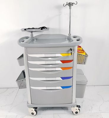 comprare Carrello di rianimazione di emergenza in plastica a 4 ruote per apparecchiature di RCP online manufacture