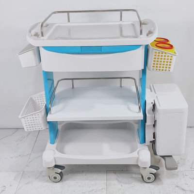 Buy Hospital Medical Trolley Carry Instrument Nursing Cart With Foot Controlled Garbage Bin online manufacture