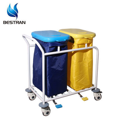 comprar Cuadro de acero Cisterna de ropa de hospital contenedores dobles con cubierta controlada por el pedal del pie online manufacture