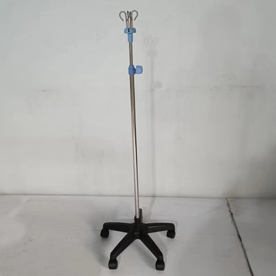 comprar Altura ajustável de aço inoxidável IV Pólo de infusão de plástico com 5 rolos online manufacture