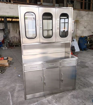 acheter Armoire à instruments médicaux en acier inoxydable avec portes et tiroirs verrouillables en verre online manufacture