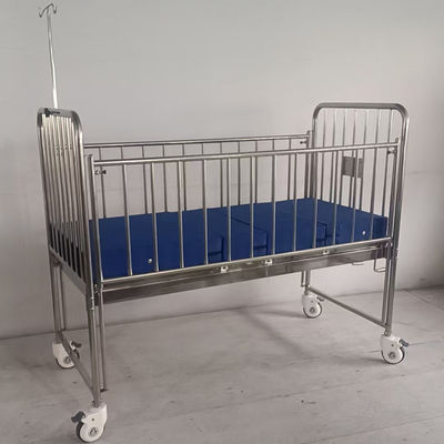 Купить Stainless Steel Medical Pediatric Bed With IV Pole, Full-Length Guard Rail & Shoe Rack Hospital & Clinic Use online manufacture