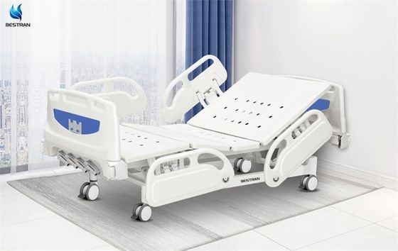 4 Cranks 5 Function Manual Hospital Bed With Mattress Silent Wheels Independent Brakes