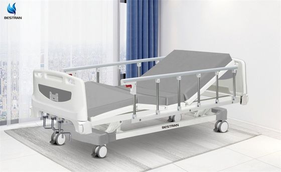 Stainless Steel Cranks Manual Hospital Bed Adjustable Backrest Leg Rest And Height