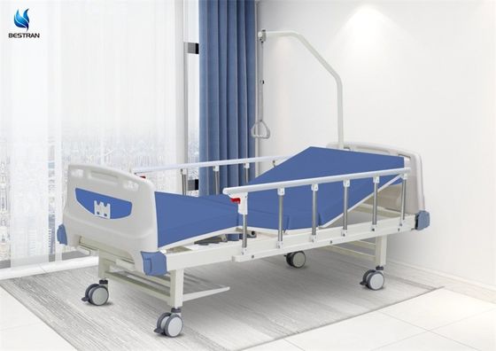 Zwei Funktionen Handbuch Krankenhausbett mit Rädern Geld Stange Trapez Bar Schuhe Regal 2 Kurbeln