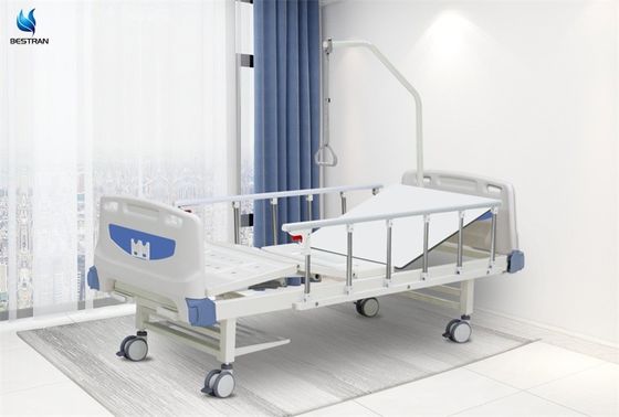 Zwei Funktionen Handbuch Krankenhausbett mit Rädern Geld Stange Trapez Bar Schuhe Regal 2 Kurbeln