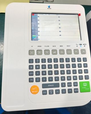 7" 12チャネルECGマシンECG電動心電図 心臓モニタリング マニュアル オートワークモード