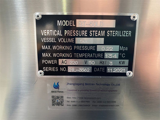 Digital Display Automation High Pressure Steam Sterilizer Laboratory 35L / 50L / 75L / 100L Capacity and Sterilization