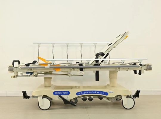 Hydraulic ICU Medical Transport Stretcher Adjustable Backrest Leg Rest X-Ray Compatible