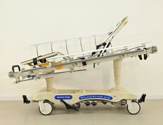 Hydraulic ICU Medical Transport Stretcher Adjustable Backrest Leg Rest X-Ray Compatible