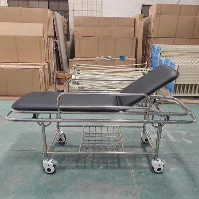 Adjustable Hospital Patient Transfer Stretcher Device Lockable Wheels With IV Pole
