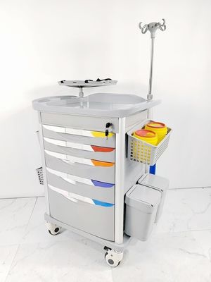 Plastik 4 Räder Notruhrwagen für HLZ-Ausrüstung Sauerstoffflaschenhalter