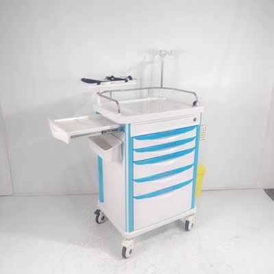ABS Notfall-Medizinische Trolley-Ausrüstung 5 Schublade mit Defibrillator Regal CPR-Board
