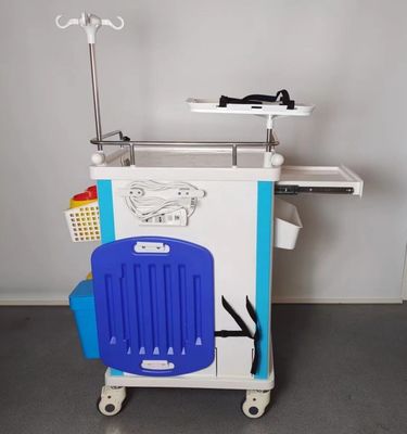 ABS Notfall-Medizinische Trolley-Ausrüstung 5 Schublade mit Defibrillator Regal CPR-Board