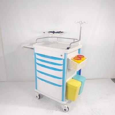 ABS Notfall-Medizinische Trolley-Ausrüstung 5 Schublade mit Defibrillator Regal CPR-Board