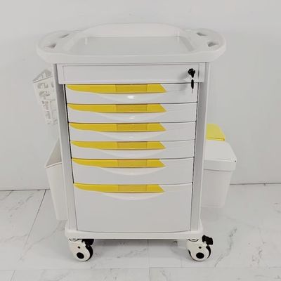 6 引き出し 薬局 医療用 トロッキー カート 病院用 プラスチックの腹腔 薬のカート