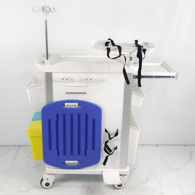 5 Drawers Trauma Cart With Ergonomic Handles , Hospital Emergency Trolley Equipment