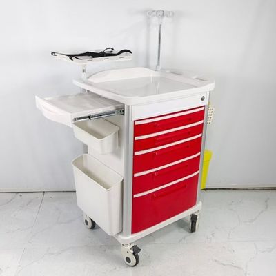 Custom Healthcare Medical Trolley On Wheels , Hospital Medication Cart With Side Hooks