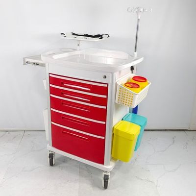 Custom Healthcare Medical Trolley On Wheels , Hospital Medication Cart With Side Hooks