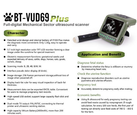 Sheep & Pigs Ultrasound Machine Portable Livestock Scanner For Pregnancy & Health Checks