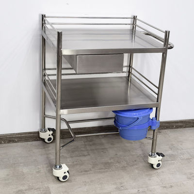 Chariot médical en acier inoxydable avec tiroirs