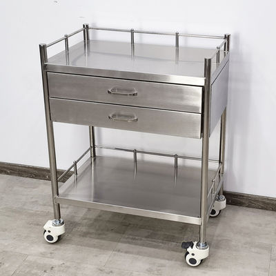 Chariot médical en acier inoxydable lourd avec tiroirs verrouillés