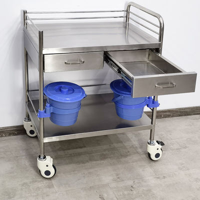 Chariot médical en acier inoxydable de qualité chirurgicale avec tiroirs pour les soins de santé