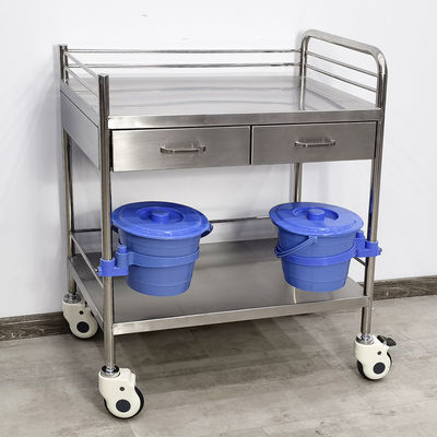 Chariot médical en acier inoxydable de qualité chirurgicale avec tiroirs pour les soins de santé