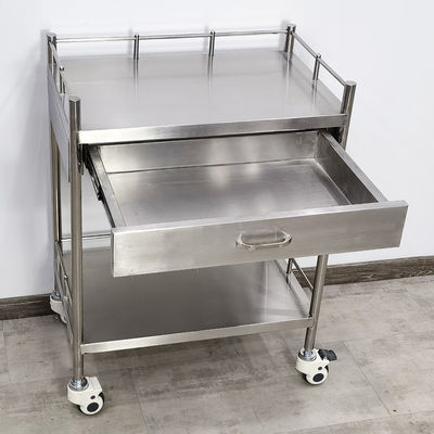 Chariot en acier inoxydable chirurgicale avec tiroirs verrouillables Organiseur d'équipement médical pour les cliniques