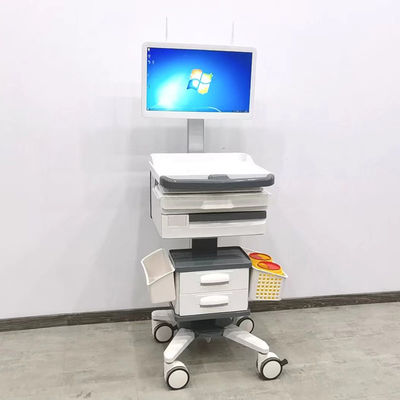Carton de PC médical avancé à tiroirs multiples point de travail de soins réglable en hauteur