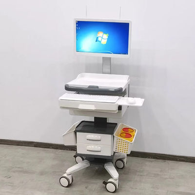 Carton de PC médical avancé à tiroirs multiples point de travail de soins réglable en hauteur