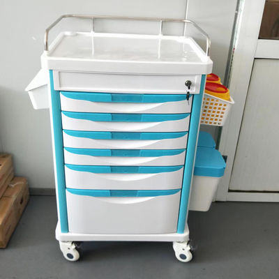 6-Drawer Medical Medication Cart Secure Hospital Drug Delivery Trolley