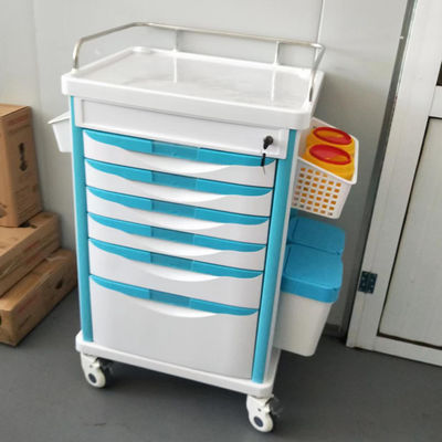 6-Drawer Medical Medication Cart Secure Hospital Drug Delivery Trolley