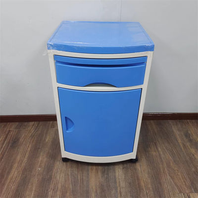 ABS Medical Bedside Cabinet With Drawer, Cabinet & Retractable Dining Board Hospital Nightstand