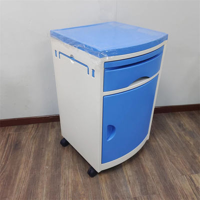 ABS Medical Bedside Cabinet With Drawer, Cabinet & Retractable Dining Board Hospital Nightstand