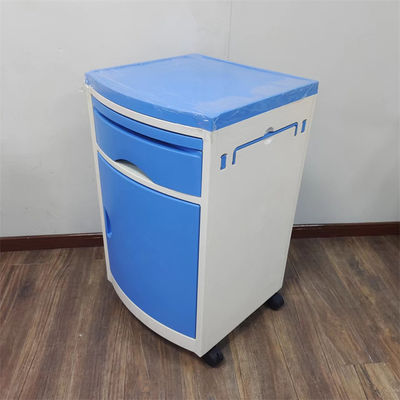 ABS Medical Bedside Cabinet With Drawer, Cabinet & Retractable Dining Board Hospital Nightstand