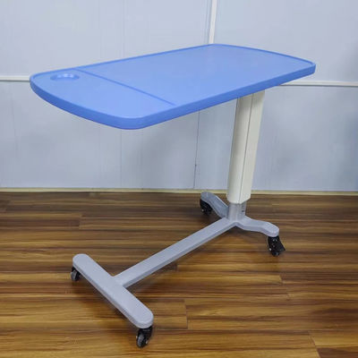 ABS Panel Medical Overbed Table Gas Spring Lift & Mobile Hospital Bed Table