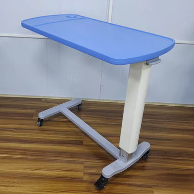ABS Panel Medical Overbed Table Gas Spring Lift & Mobile Hospital Bed Table