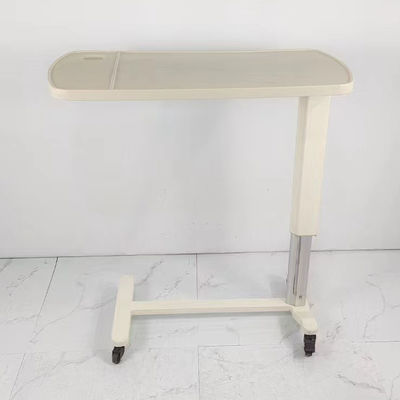 ABS Panel Medical Overbed Table Gas Spring Lift & Mobile Hospital Bed Table