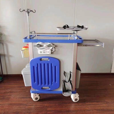 Hospital Emergency Cart With Secure E Lock Defib Tray CPR Board Ample Space