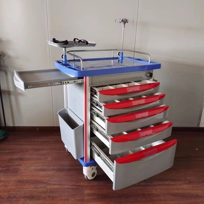 Hospital Emergency Cart With Secure E Lock Defib Tray CPR Board Ample Space