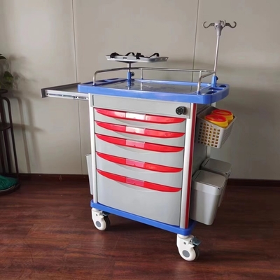 Hospital Emergency Cart With Secure E Lock Defib Tray CPR Board Ample Space