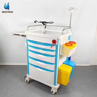 Advanced Emergency Cart With Disposable Lock Ample Storage Defibrillator Platform O2 / IV Ready