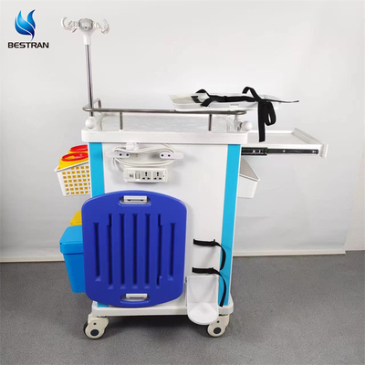 Advanced Emergency Cart With Disposable Lock Ample Storage Defibrillator Platform O2 / IV Ready